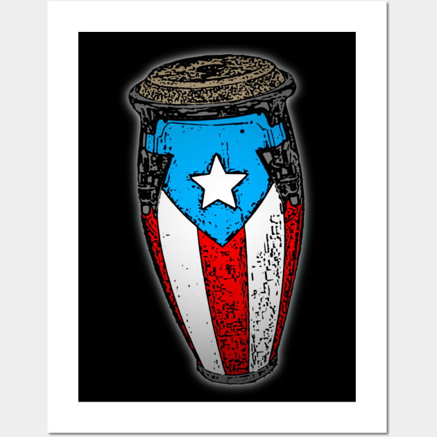 Puerto Rican Flag Conga Drum Puerto Rico Posters and Art Prints